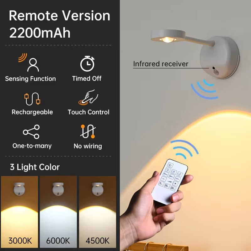 Rechargeable Wireless LED Spotlight for Effortless Installation and Impressive Wall Murals