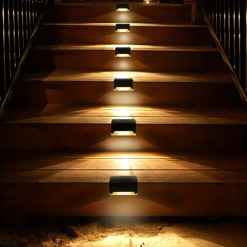 4-Pack Waterproof LED Solar Stair Lights for Outdoor Garden, Courtyard, and Terrace Safety