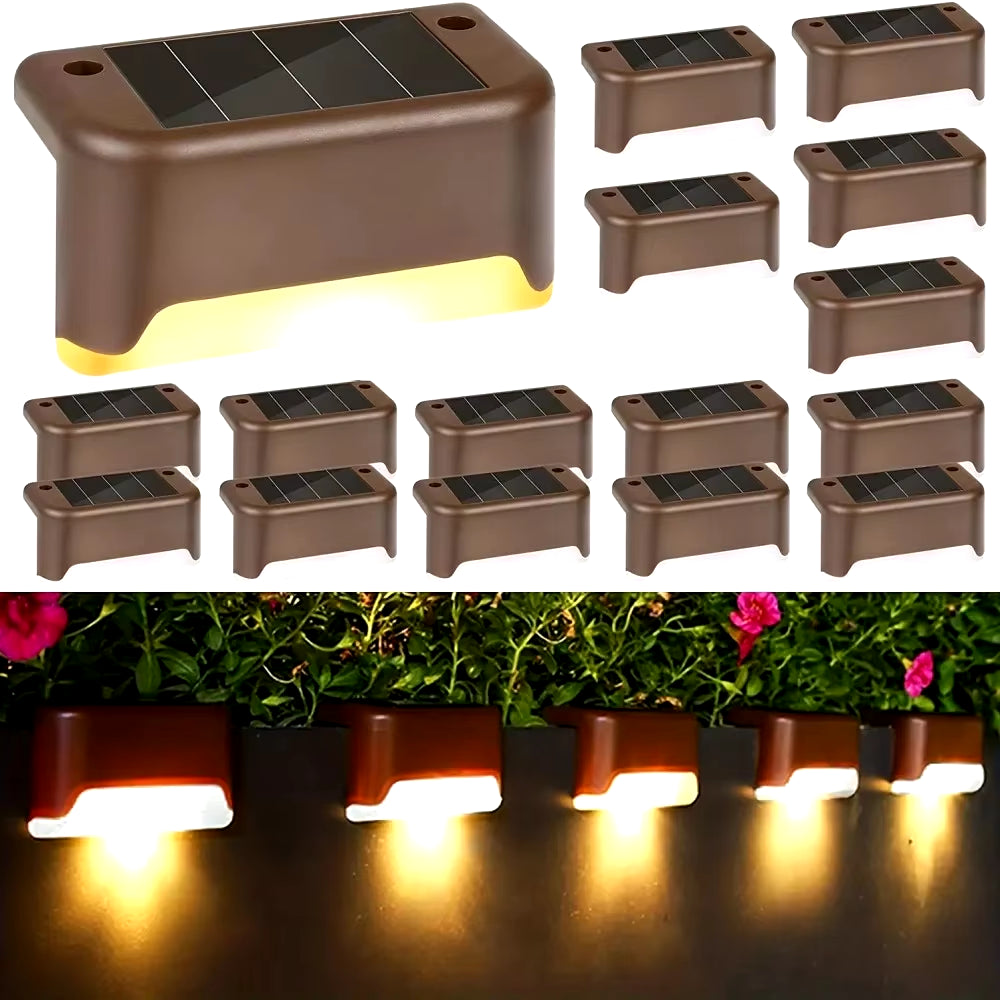 4-Pack Waterproof LED Solar Stair Lights for Outdoor Garden, Courtyard, and Terrace Safety