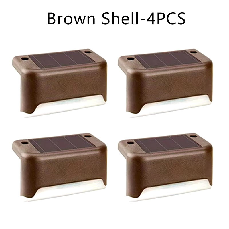 4-Pack Waterproof LED Solar Stair Lights for Outdoor Garden, Courtyard, and Terrace Safety