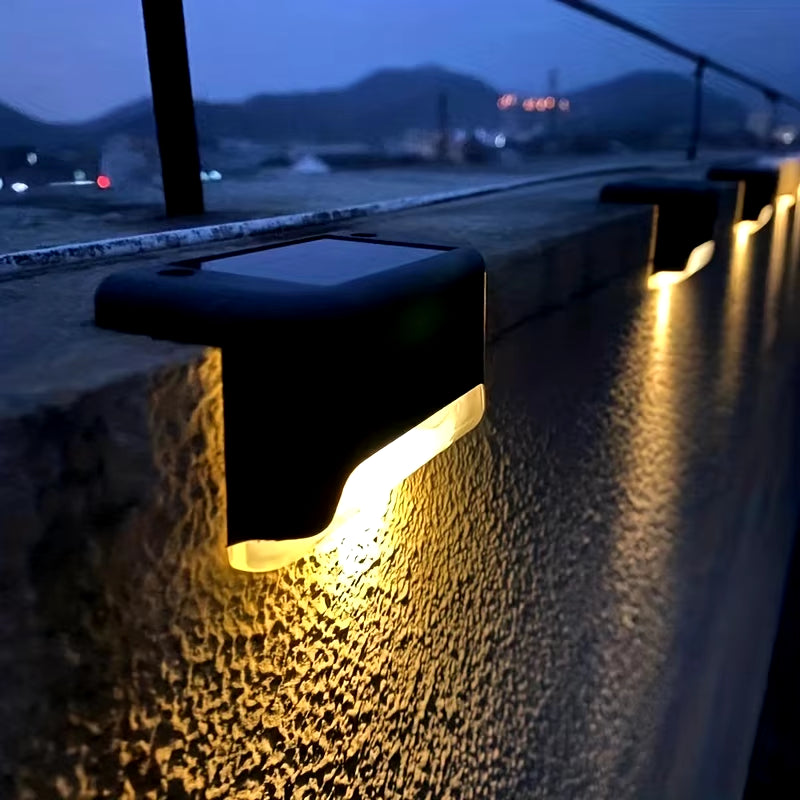 4-Pack Waterproof LED Solar Stair Lights for Outdoor Garden, Courtyard, and Terrace Safety