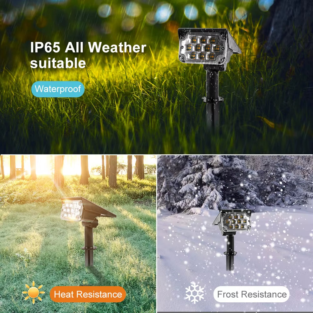 1/2/4PCS Solar Power Light Adjustable Light Temperature Solar Garden Light Outdoor IP65 Solar Lamp Super Bright Solar Spotlight
