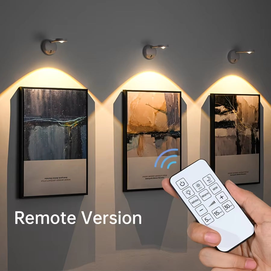 Rechargeable Wireless LED Spotlight for Effortless Installation and Impressive Wall Murals