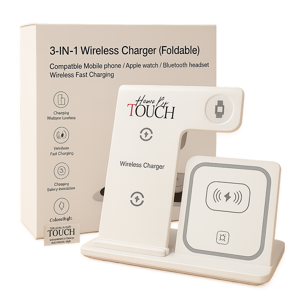 Home By Touch™ 3-in-1 Foldable Magnetic Wireless Charger (Apple Devices Only)