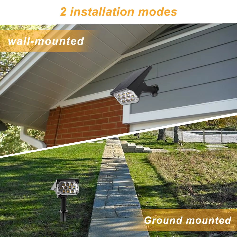 1/2/4PCS Solar Power Light Adjustable Light Temperature Solar Garden Light Outdoor IP65 Solar Lamp Super Bright Solar Spotlight