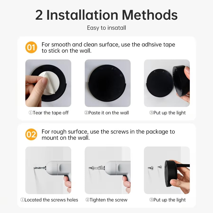 Rechargeable Wireless LED Spotlight for Effortless Installation and Impressive Wall Murals