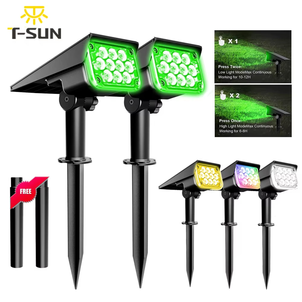 1/2/4PCS Solar Power Light Adjustable Light Temperature Solar Garden Light Outdoor IP65 Solar Lamp Super Bright Solar Spotlight