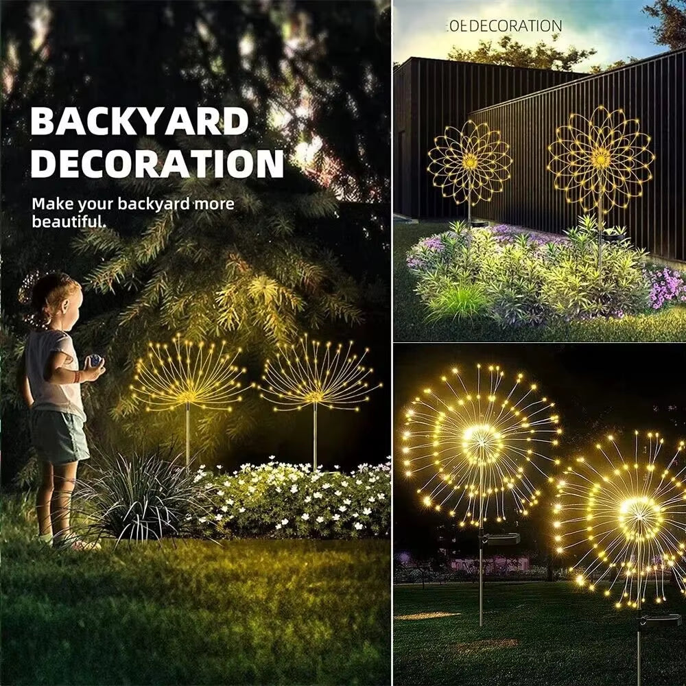 LED Solar Dandelion Fairy Lights - Waterproof Outdoor Garden Decoration for Elegant Landscape Illumination