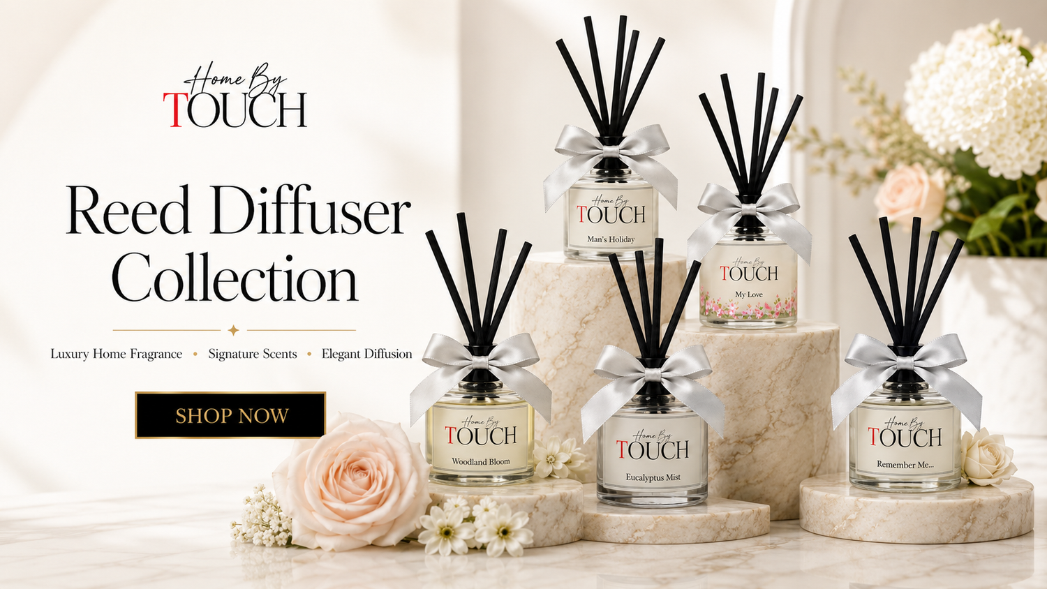 Luxury Signature Scent Reed Diffuser- Elegant Aromatherapy for Modern Living / Home By TOUCH