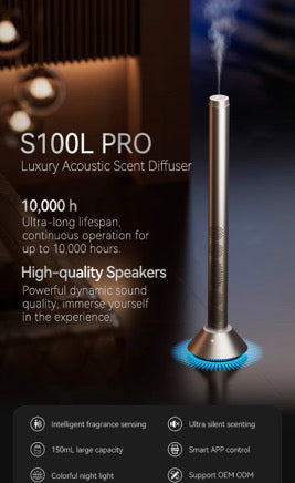 S100L PRO Smart Diffuser + Bluetooth Speaker – Scent, Sound & Entertain Anywhere - Home By TOUCH