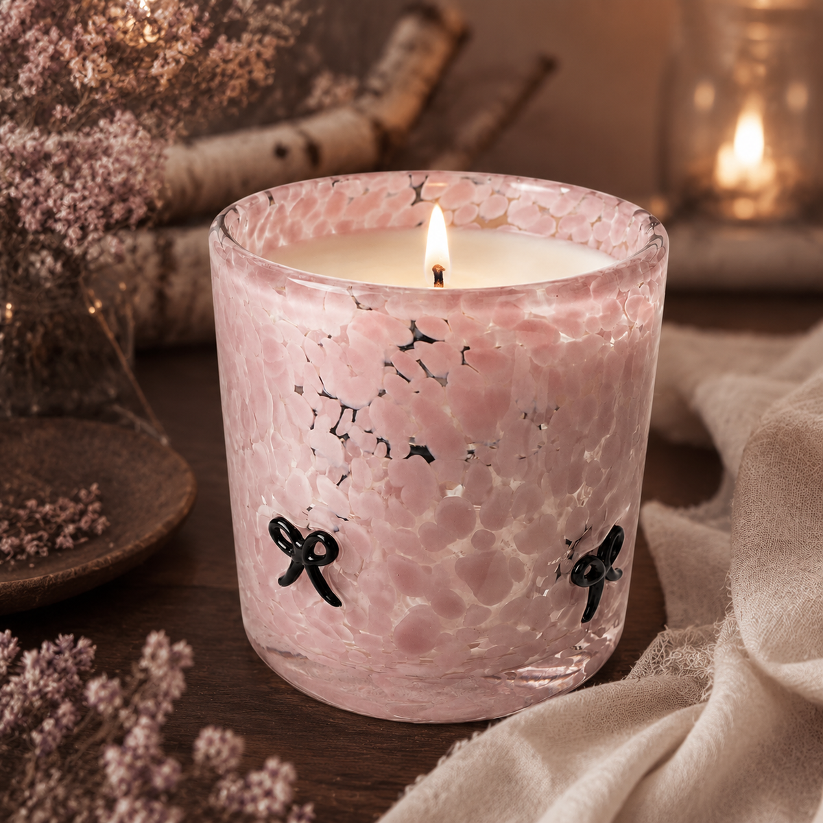 Mauve Bow 9 oz Special Edition Soy Candle - Woodland Bloom