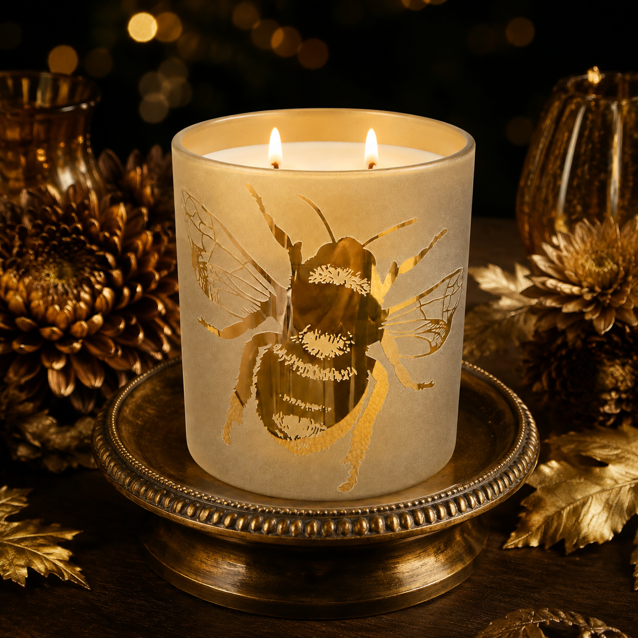 Gilded Bumblebee 22 oz Illuminated Soy Candle - Holiday Mood