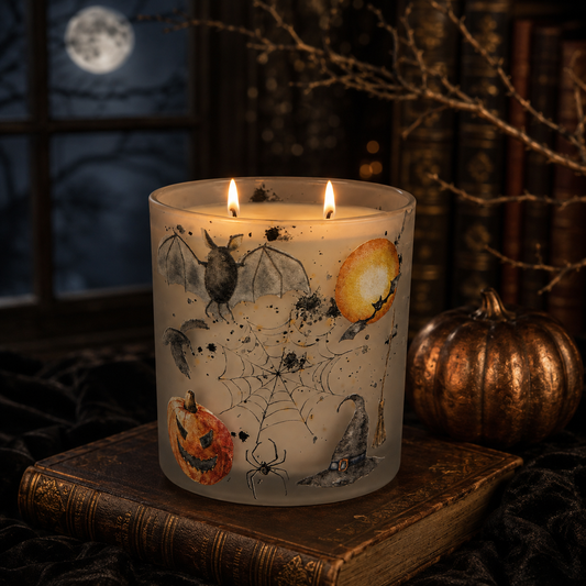 Moonlit Pumpkin 22 oz Illuminated Halloween Soy Candle - Holiday Mood