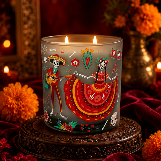 Dancing Skeletons 22 oz Illuminated Soy Candle - Smoked Cashmere
