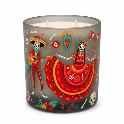 Dancing Skeletons 22 oz Illuminated Soy Candle - Smoked Cashmere | Home By TOUCH