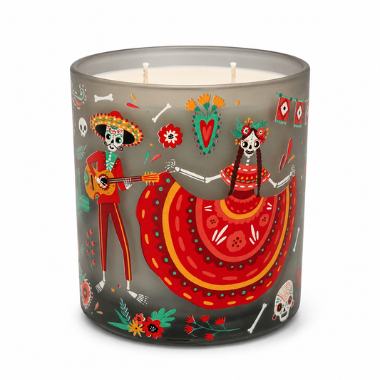 Dancing Skeletons 22 oz Illuminated Soy Candle - Smoked Cashmere