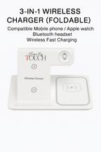 Home By Touch™ 3-in-1 Foldable Magnetic Wireless Charger (Apple Devices Only)