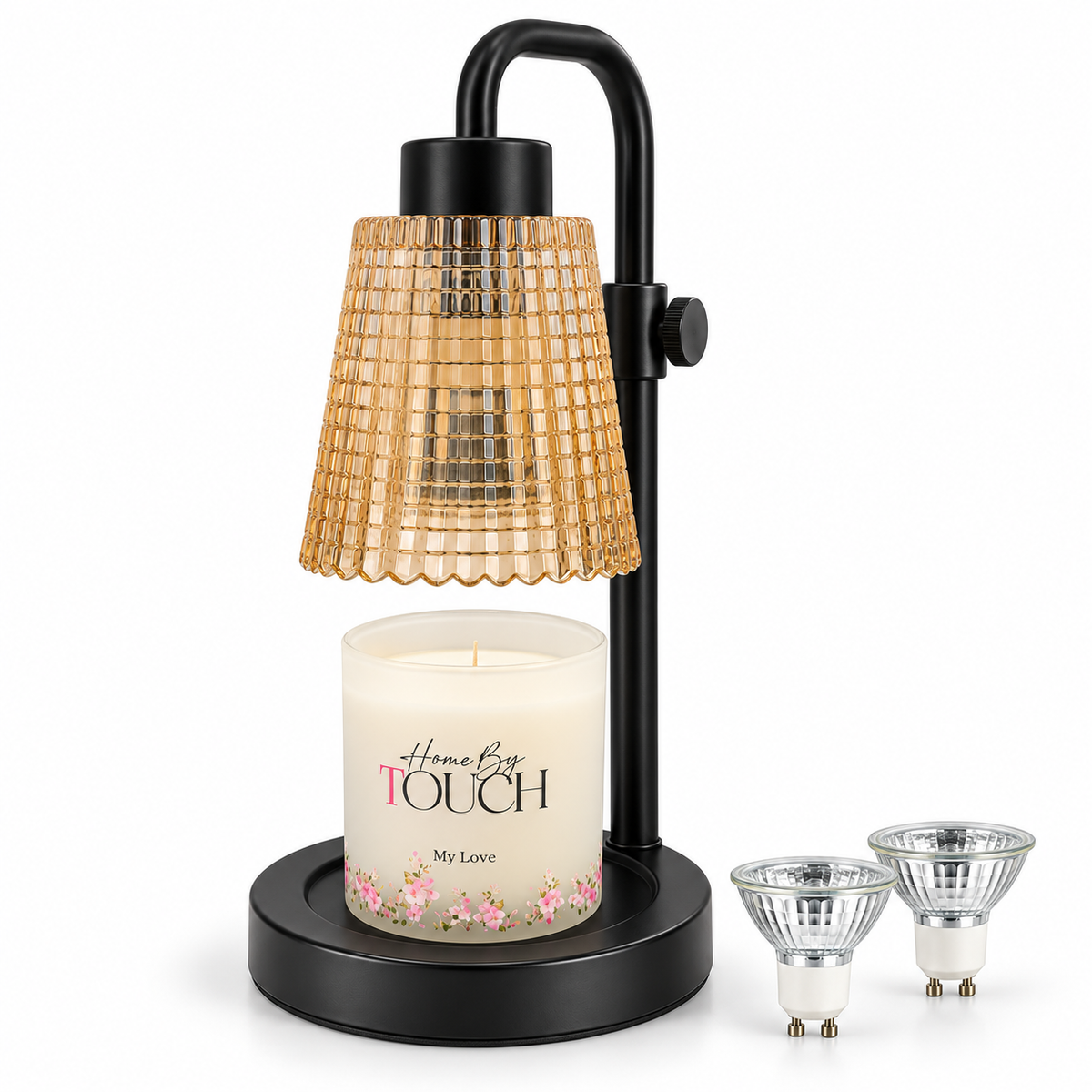Home By TOUCH LuxeGlow Adjustable Candle Warmer Lamp with Time