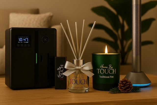 Fragrance line for your home. Includes Reed Diffuser, Candle, Fragrance oil and Smart Home/HVAC Diffuser 