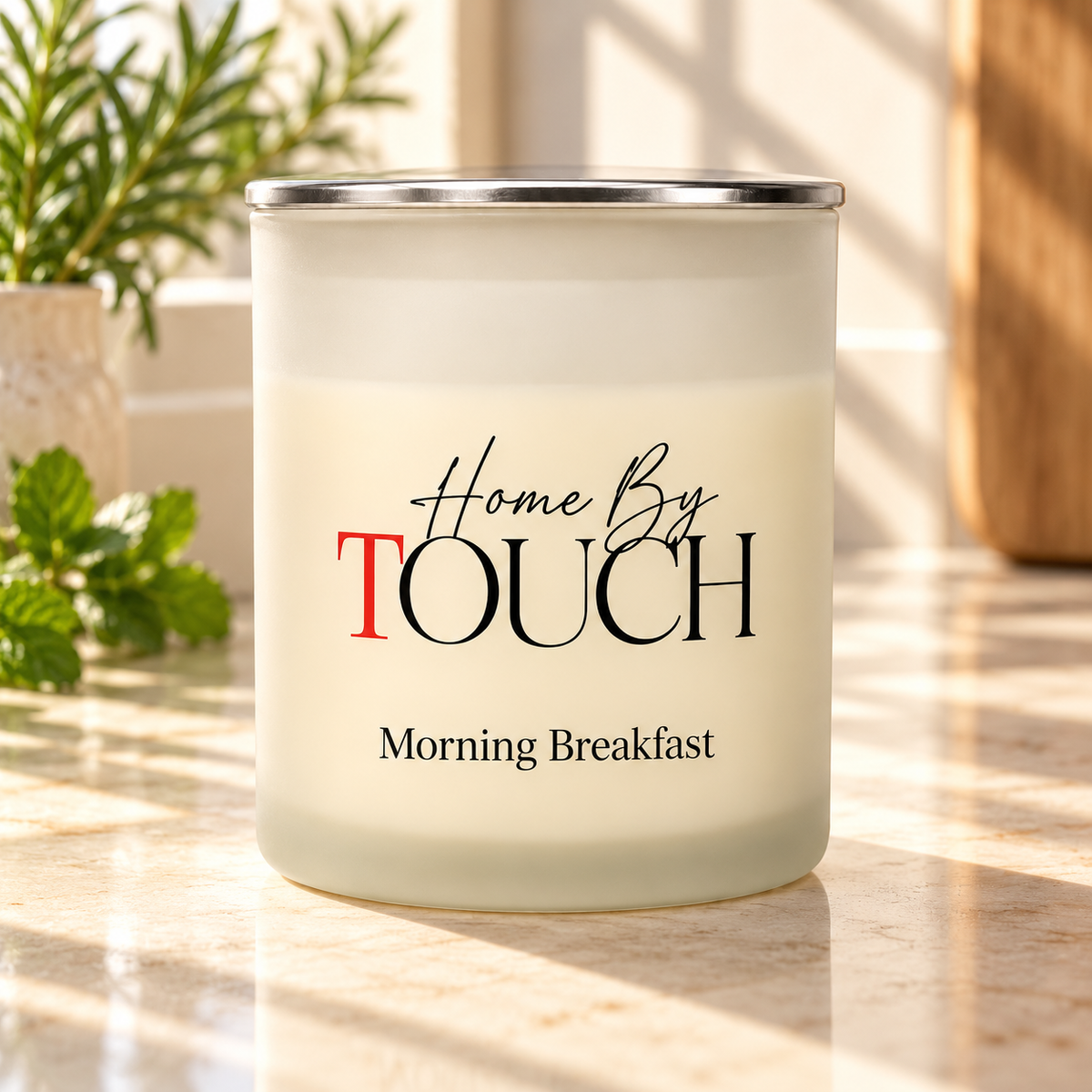 Morning Breakfast — 12 oz Luxury Soy Candle in a styled candle product photograph