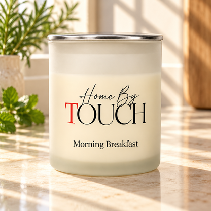 Morning Breakfast — 12 oz Luxury Soy Candle in a styled candle product photograph