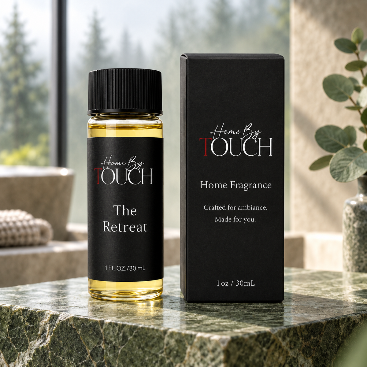 The Retreat — Luxury Fragrance Oil in a styled fragrance oil product photograph